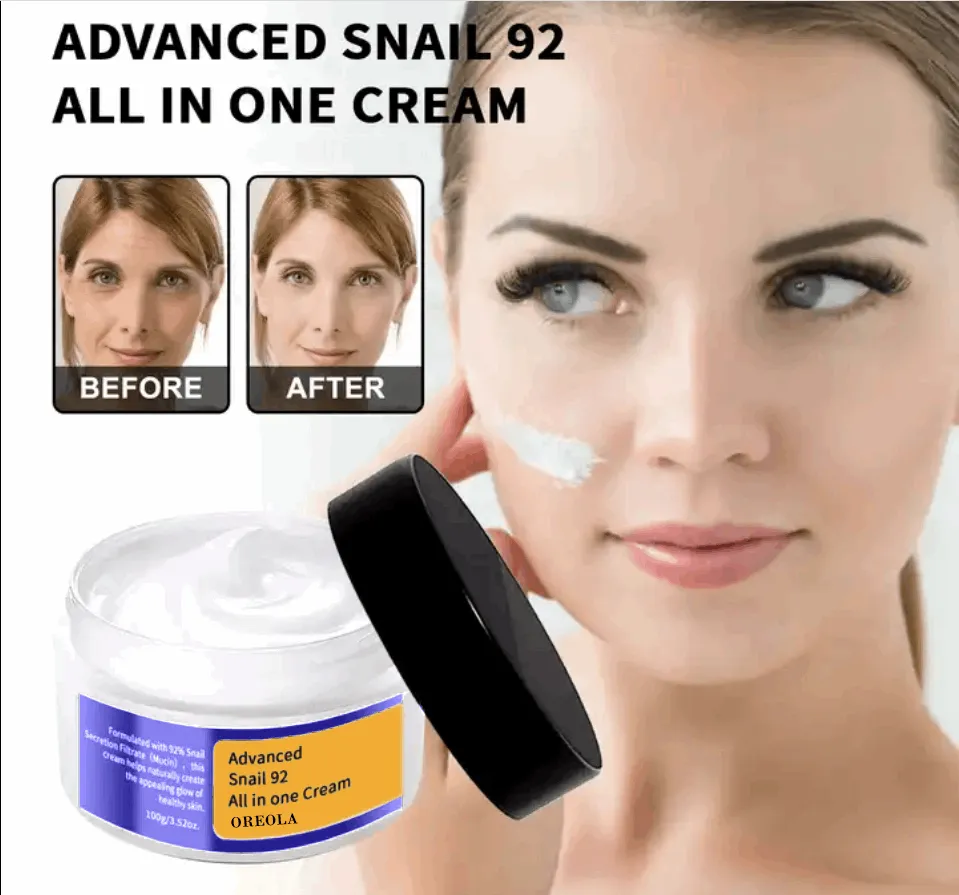 Advanced Snail Mucin 92 Face Cream, Snail Mucin All-In-One For Moisturizing, Hydrating, Brighten Cream Suitable For All Skin Types 100g/ 3.52 Oz.