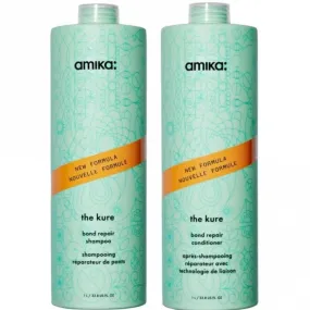 Amika The Kure Bond Repair Shampoo & Conditioner Twin 2 x 1000ml
