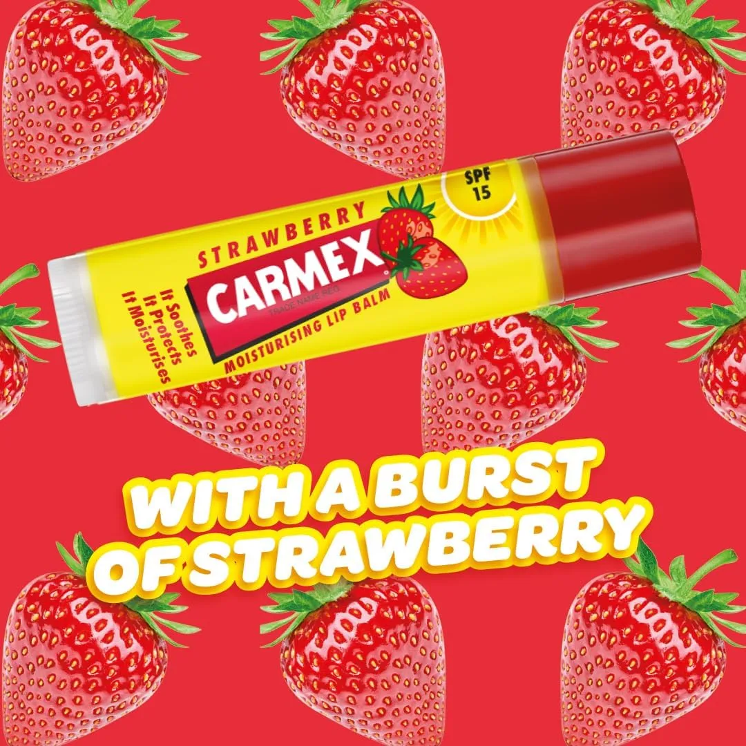Carmex Strawberry Moisturising Lip Balm Stick 4.25GM (T)