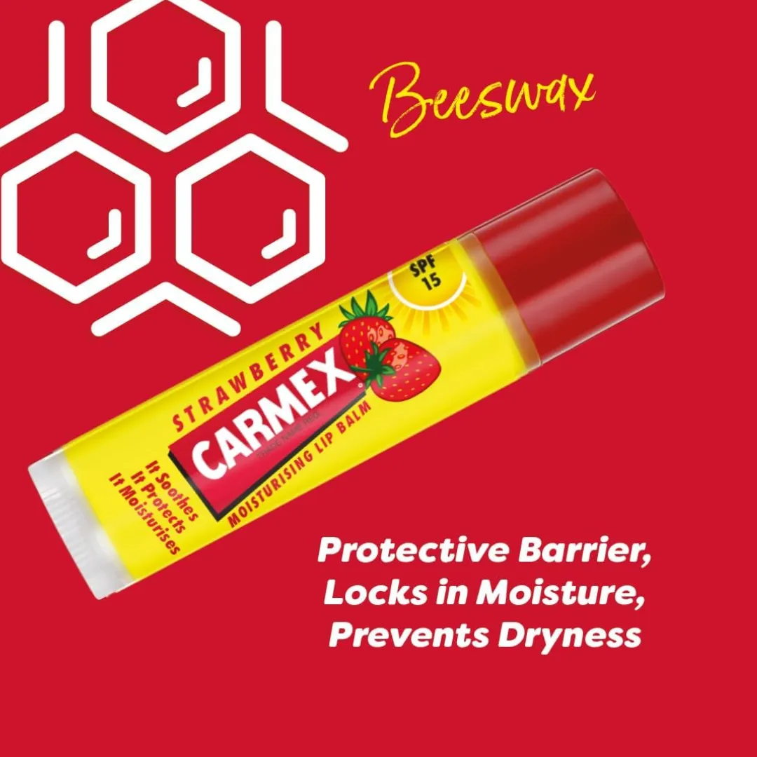 Carmex Strawberry Moisturising Lip Balm Stick 4.25GM (T)