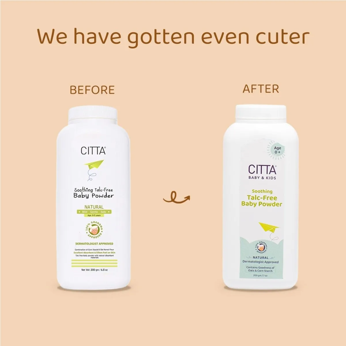 Citta Talc-Free Baby Powder with Corn Starch & Oats I Pack of 1