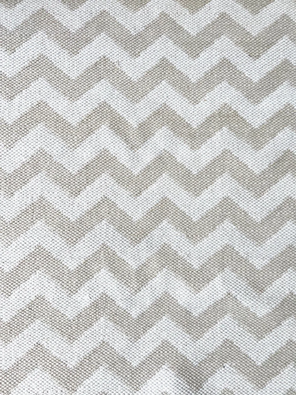 DEER Cotton Rug Chevron Beige