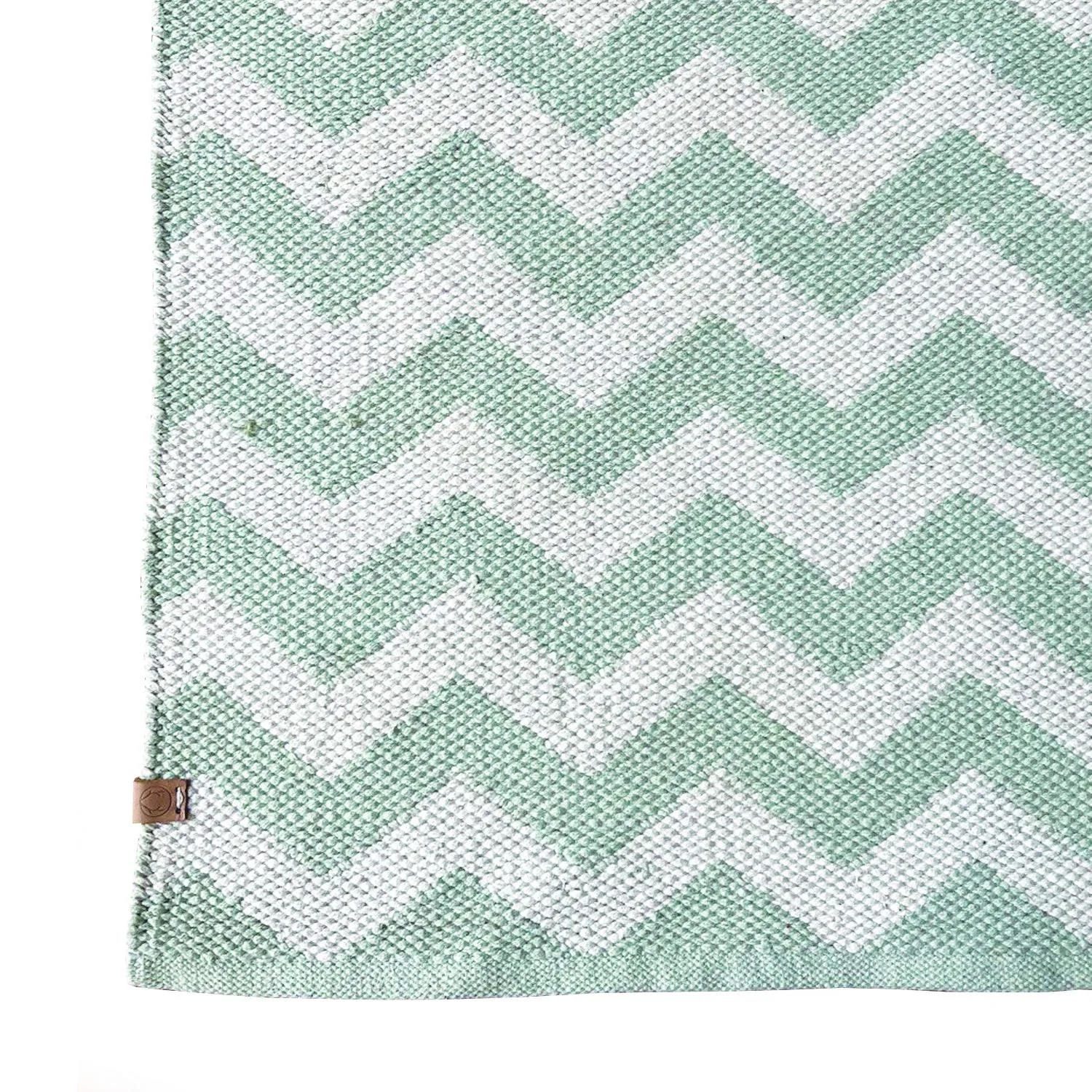 DEER Cotton Rug Chevron Pale Mint