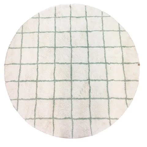 DEER Cotton Tufted Round Rug Mint Green