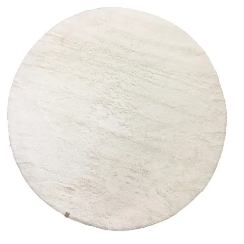 DEER Cotton Tufted Round Rug White