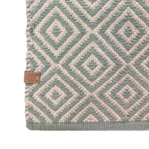Deer Diamond Cotton Rug Aqua