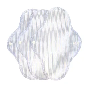 Imse Classic Cotton Flannel Regular Menstrual Pads 3 Pack - Denim Stripes