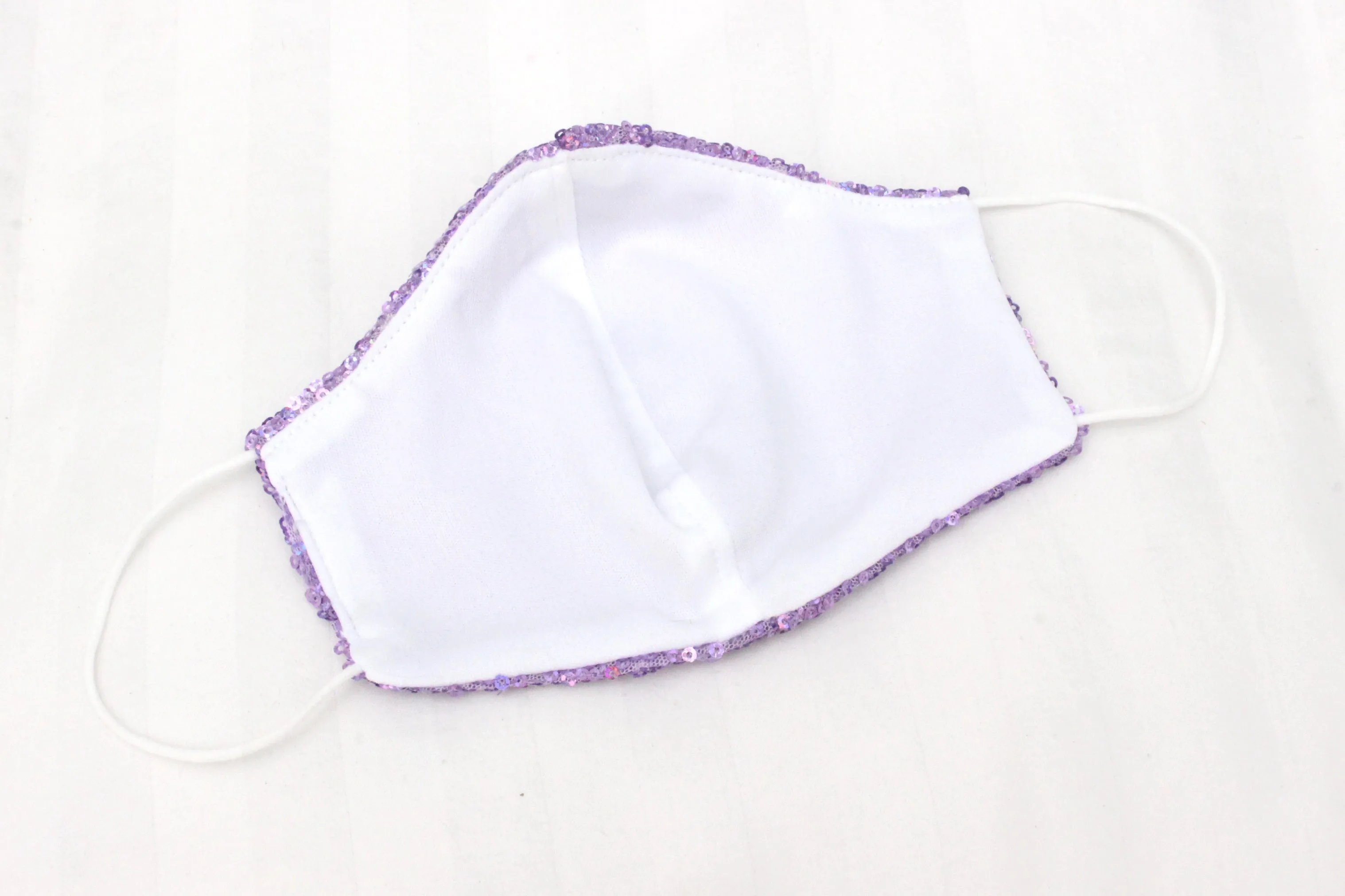 Iridescent Violet Sequin Face Mask