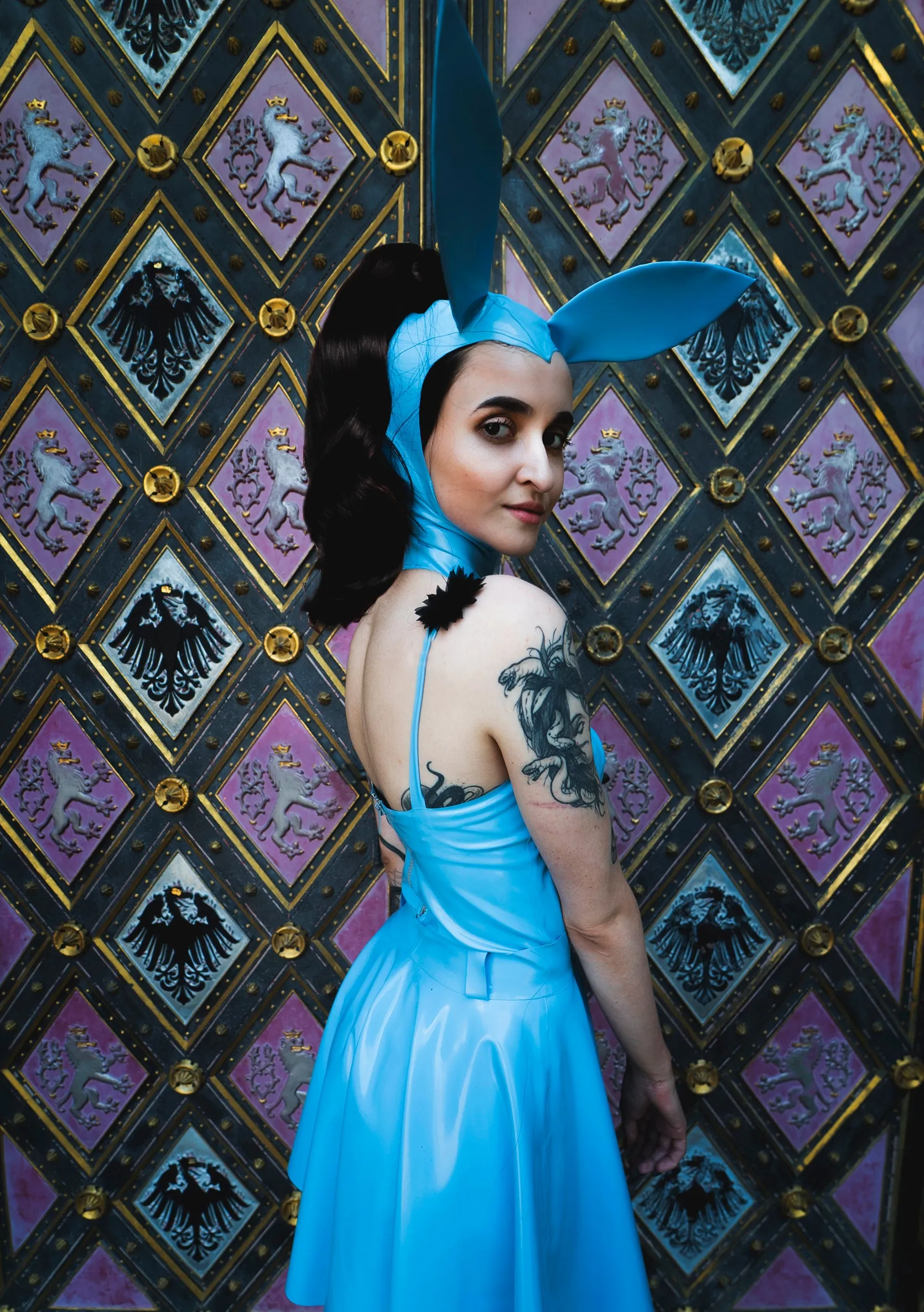 "Bunny" Latex Open Face Mask with Ears