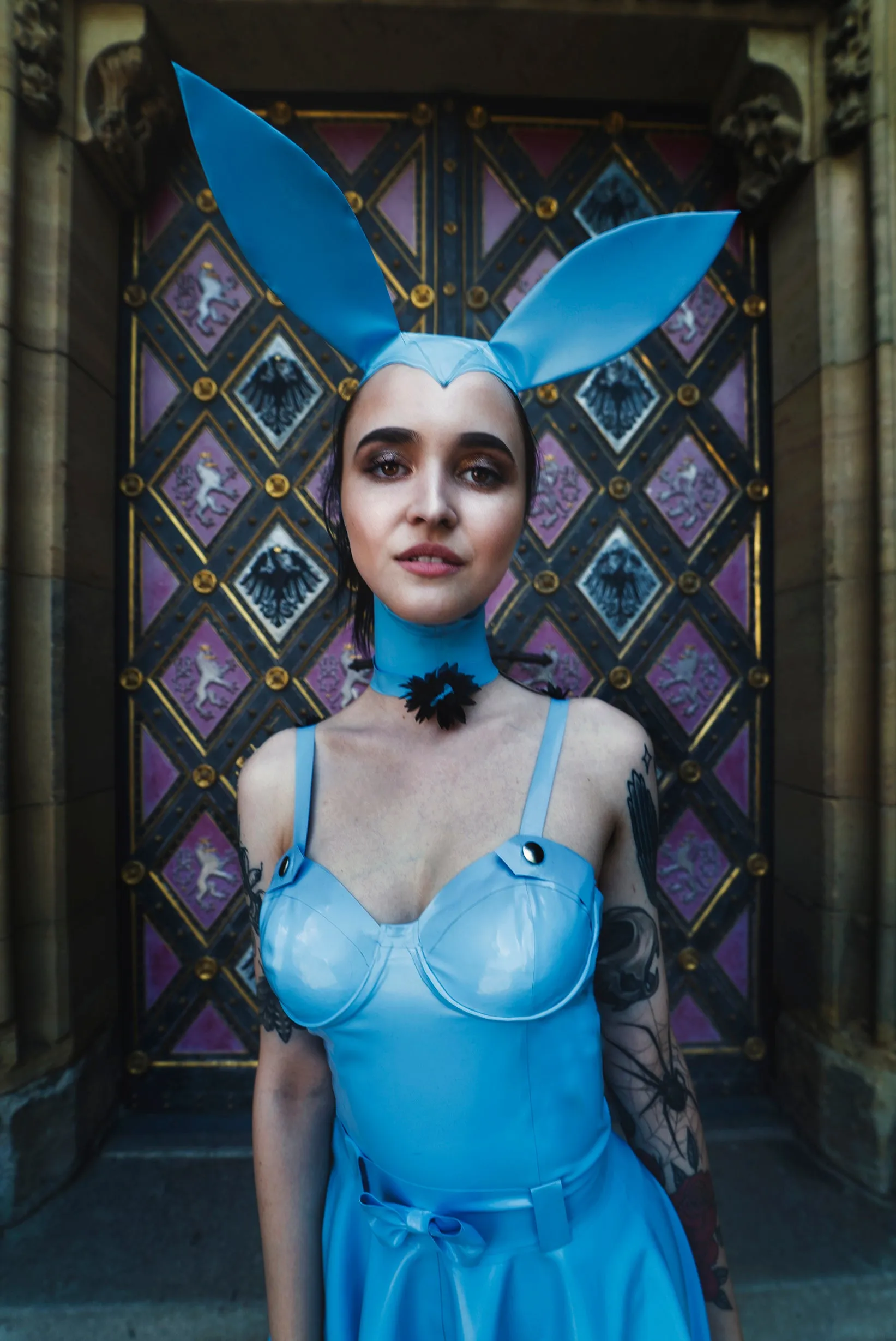 "Bunny" Latex Open Face Mask with Ears