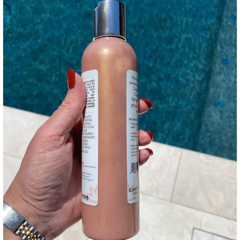 Shimmer Sunscreen Reef Safe SPF 40 Broad Spectrum Protection 8 oz Cream Vegan