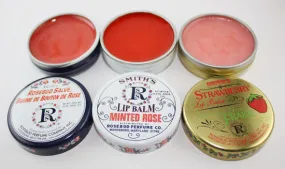 Smith's Rosebud Salve Pack of 3 Tins (Original, Minted Rose, Strawberry) 0.8 oz /22g